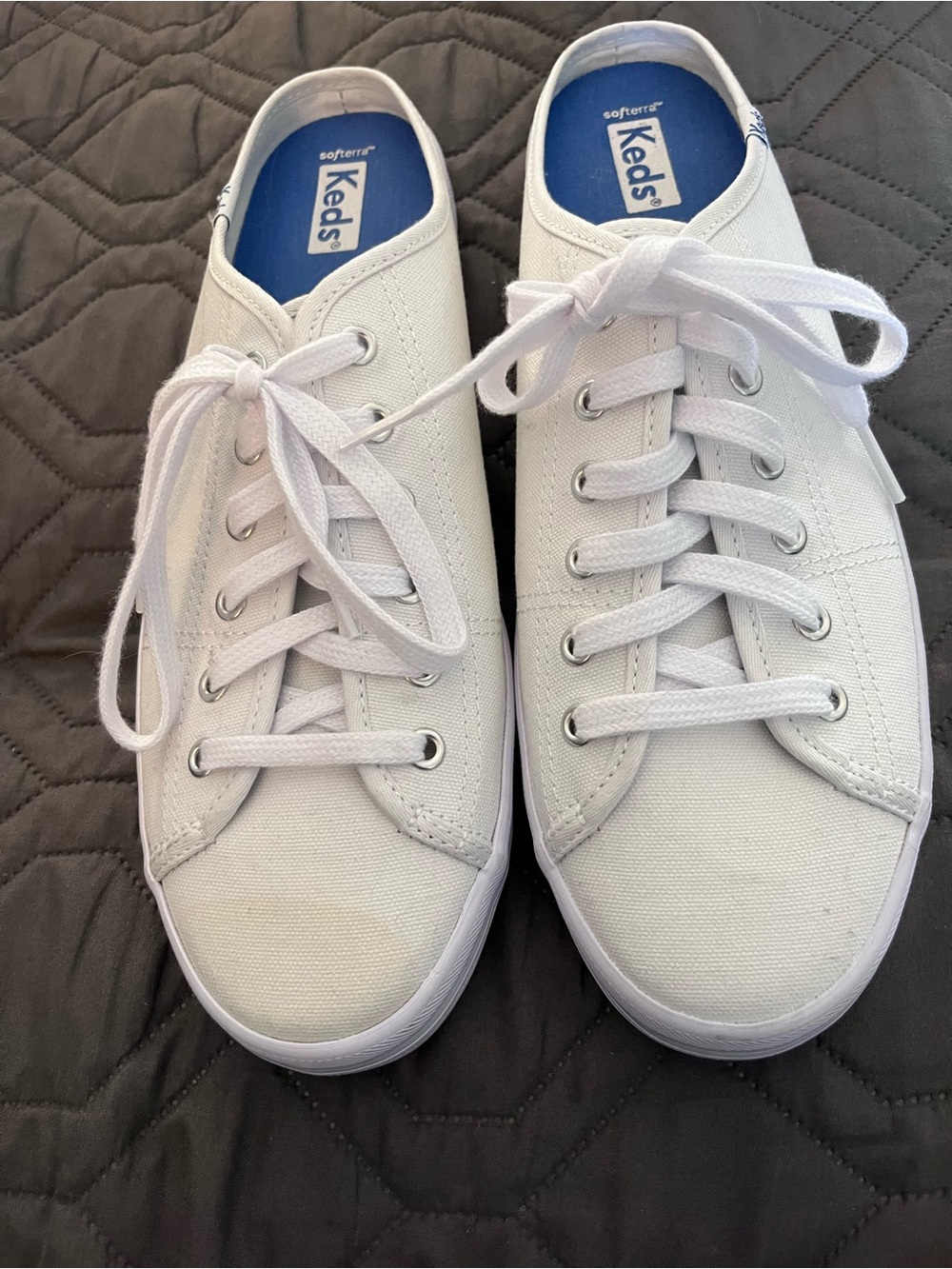 Keds Women's kickstart mules White Canvas Lace-Up Sneakers size 10